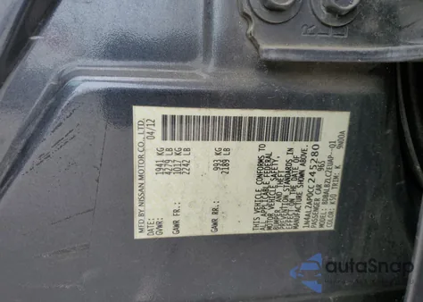 2012 Nissan Altima Base z USA, uszkodzony, nr VIN 1N4AL2AP0CC245280